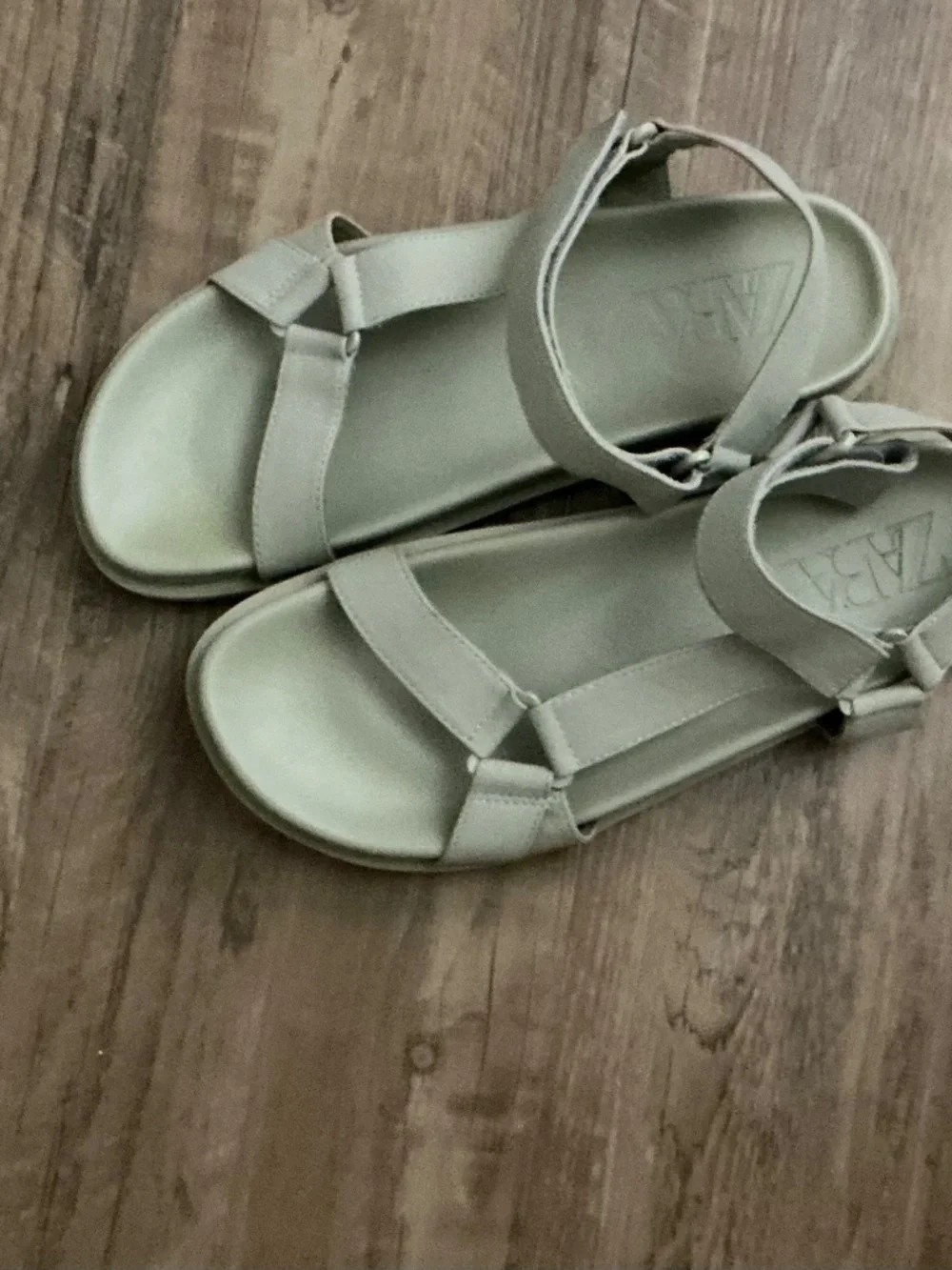 Zara mint green sandals, size 9